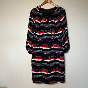 Marc New York Andrew‎ Mark Dress Size 10 Watercolor Stripes Professional Office